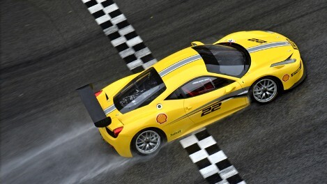 Supercar driving on track